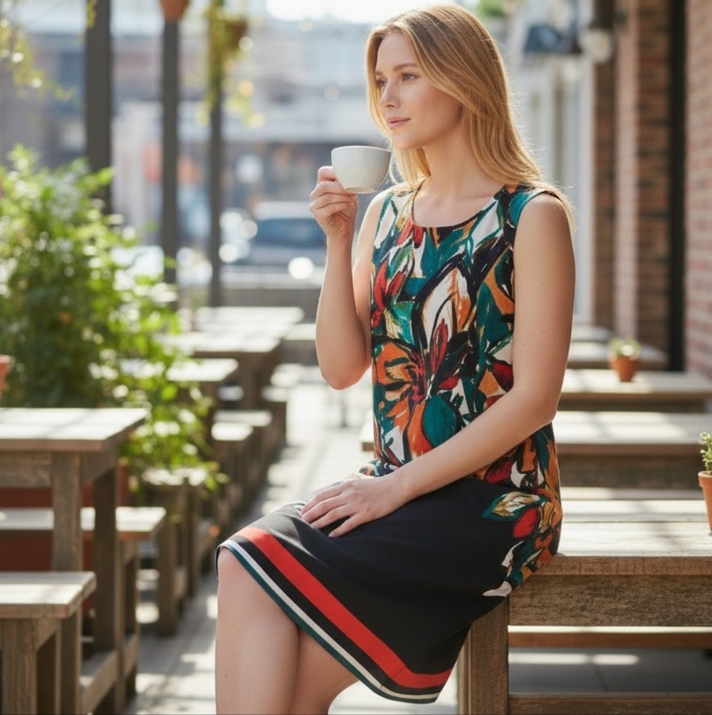 AGB Vibrant Print Dress Size 8